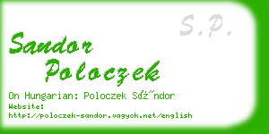 sandor poloczek business card